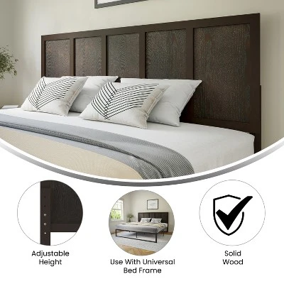 Flash Furniture Oliver Paneled Wooden Adjustable Headboard For Universal Metal Bed Frames 4 Flash Furniture Oliver Paneled Wooden Adjustable Headboard For Universal Metal Bed Frames - Image 4