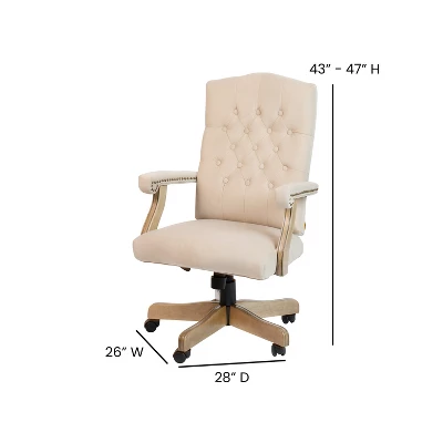 Flash Furniture Martha Washington Executive Swivel Office Chair With Arms 3 Flash Furniture Martha Washington Executive Swivel Office Chair With Arms - Image 3