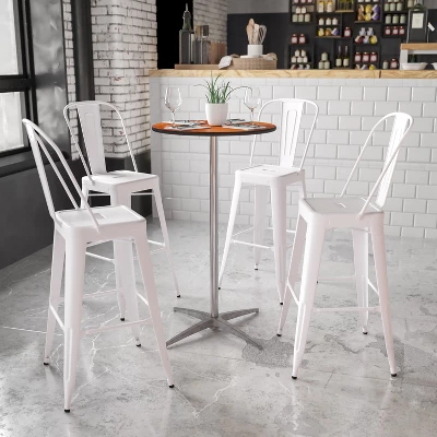 Flash Furniture 24'' Round Wood Cocktail Table With 30'' And 42'' Columns 1 Flash Furniture 24'' Round Wood Cocktail Table With 30'' And 42'' Columns