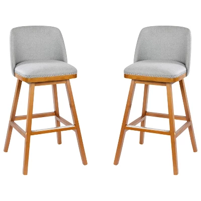 Flash Furniture Julia Set Of 2 Transitional Upholstered Barstools With Nailhead Trim And Solid Wood Frames 12 Flash Furniture Julia Set Of 2 Transitional Upholstered Barstools With Nailhead Trim And Solid Wood Frames - Image 12