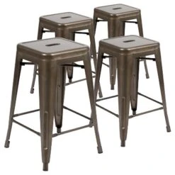 Flash Furniture 24" High Metal Counter-Height, Indoor Bar Stool - Stackable Set Of 4 26 Flash Furniture 24" High Metal Counter-Height, Indoor Bar Stool - Stackable Set Of 4 -Flash Furniture GUEST 3adc90dd fed6 4eb8 9377 de2a9a99ba69