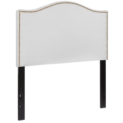 Flash Furniture Lexington Upholstered Twin Size Headboard With Accent Nail Trim In White Fabric 2 Flash Furniture Lexington Upholstered Twin Size Headboard With Accent Nail Trim In White Fabric - Image 2