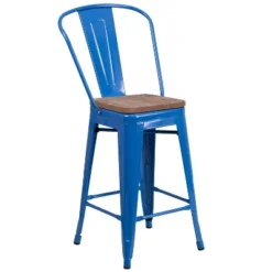 Flash Furniture 24" High Metal Counter Height Stool With Back And Wood Seat 29 Flash Furniture 24" High Metal Counter Height Stool With Back And Wood Seat -Flash Furniture GUEST 3bf58ecf 9d15 40bb be26 a24b10f2cec4