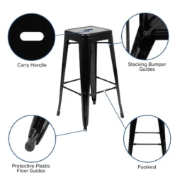 Flash Furniture 30" High Metal Indoor Bar Stool - Stackable Set Of 4 16 Flash Furniture 30" High Metal Indoor Bar Stool - Stackable Set Of 4 -Flash Furniture GUEST 3cb8cbbc ea79 4d59 bc6c 88c52fba09ec