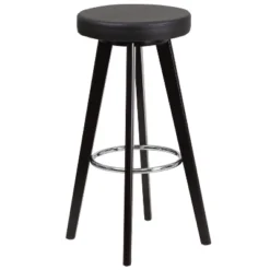 Flash Furniture Trenton Series 29'' High Contemporary Cappuccino Wood Barstool With Black Vinyl Seat
