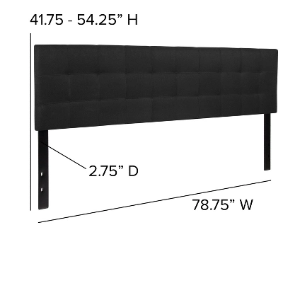 Flash Furniture Bedford Tufted Upholstered King Size Headboard In Black Fabric 3 Flash Furniture Bedford Tufted Upholstered King Size Headboard In Black Fabric - Image 3