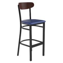 Flash Furniture Wright Commercial Grade Barstool With 500 LB. Capacity Steel Frame, Solid Wood Seat, And Boomerang Back -Flash Furniture GUEST 3ec8ee2f 6cbe 47be 973e bd1905a7fb32