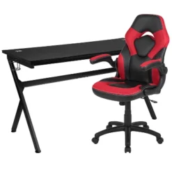 Flash Furniture Gaming Desk And Racing Chair Set With Cup Holder, Headphone Hook And Removable Mouse Pad Top - 2 Wire Management Holes 27 Flash Furniture Gaming Desk And Racing Chair Set With Cup Holder, Headphone Hook And Removable Mouse Pad Top - 2 Wire Management Holes -Flash Furniture GUEST 3f352294 6895 4e31 b2e0 61ec94b05d8d