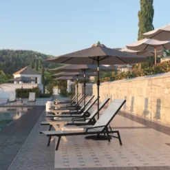 Flash Furniture Brazos Adjustable Chaise Lounge Chair With Arms, All-Weather Outdoor Five-Position Recliner -Flash Furniture GUEST 3f64fcd5 7d2e 4bfe 91bf eaa2c86057fa