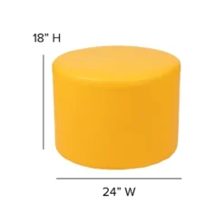 Flash Furniture Large Soft Seating Flexible Circle For Classrooms And Common Spaces - Yellow (18" Height X 24" Diameter) -Flash Furniture GUEST 408c32e5 2939 47ce 9e22 9c1ef59099d6