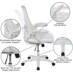 Flash Furniture Porter High Back White Mesh Ergonomic Swivel Office Chair With White Frame And Flip-up Arms 14 Flash Furniture Porter High Back White Mesh Ergonomic Swivel Office Chair With White Frame And Flip-up Arms -Flash Furniture GUEST 4150c8fb 9b0a 4415 830d 1fd4b64f2f71