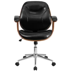 Flash Furniture Tansia Mid-Back Black LeatherSoft Executive Ergonomic Wood Swivel Office Chair With Arms 16 Flash Furniture Tansia Mid-Back Black LeatherSoft Executive Ergonomic Wood Swivel Office Chair With Arms -Flash Furniture GUEST 4188d00b 6357 4e8f 827d c72bd95de984