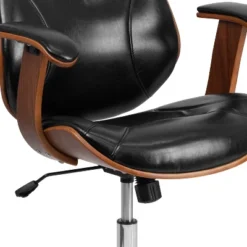 Flash Furniture Tansia Mid-Back Black LeatherSoft Executive Ergonomic Wood Swivel Office Chair With Arms 13 Flash Furniture Tansia Mid-Back Black LeatherSoft Executive Ergonomic Wood Swivel Office Chair With Arms -Flash Furniture GUEST 426d4d5b 58cb 4f54 ac8c 73fd568338cc