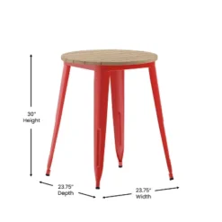 Flash Furniture Declan Commercial Grade Indoor/Outdoor Dining Table, 23.75" Round All Weather Poly Resin Top With Steel Base -Flash Furniture GUEST 432b4b3d 22dd 4821 a54f d32003ede286