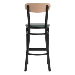Flash Furniture Wright Set Of 2 Commercial Grade Barstools With 500 LB. Capacity Steel Frame, Solid Wood Seat, And Boomerang Back -Flash Furniture GUEST 435fb160 1816 40d1 a09d 3c85d272b7ee