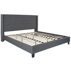 Flash Furniture Riverdale Tufted Upholstered Platform Bed With 10 Inch CertiPUR-US Certified Foam And Pocket Spring Mattress -Flash Furniture GUEST 43c33533 3f93 46d3 b194 11024903246a