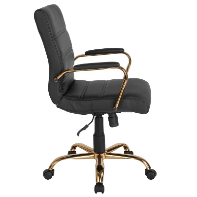 Flash Furniture Mid-Back Executive Swivel Office Chair With Metal Frame And Arms 7 Flash Furniture Mid-Back Executive Swivel Office Chair With Metal Frame And Arms - Image 7