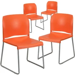 Flash Furniture 4 Pack HERCULES Series 880 Lb. Capacity Full Back Contoured Stack Chair With Powder Coated Sled Base 7 Flash Furniture 4 Pack HERCULES Series 880 Lb. Capacity Full Back Contoured Stack Chair With Powder Coated Sled Base -Flash Furniture GUEST 441bcea3 67d5 41bd 8b3a d9886a7500ca