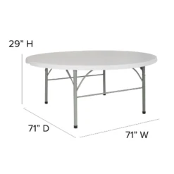 Flash Furniture 6-Foot Round Bi-Fold Granite White Plastic Banquet And Event Folding Table With Carrying Handle 10 Flash Furniture 6-Foot Round Bi-Fold Granite White Plastic Banquet And Event Folding Table With Carrying Handle -Flash Furniture GUEST 44eb6887 29e0 4ea1 aec0 26f72682e036