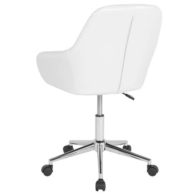 Flash Furniture Cortana Home And Office Mid-Back Chair In White LeatherSoft 2 Flash Furniture Cortana Home And Office Mid-Back Chair In White LeatherSoft - Image 2