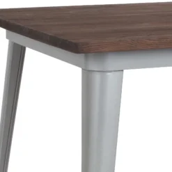 Flash Furniture 31.5" Square Metal Indoor Bar Height Table With Rustic Wood Top