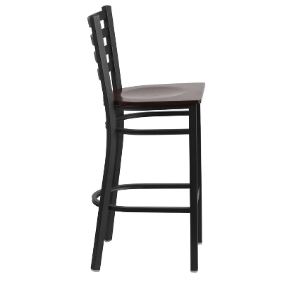 Flash Furniture Black Ladder Back Metal Restaurant Barstool 7 Flash Furniture Black Ladder Back Metal Restaurant Barstool - Image 7