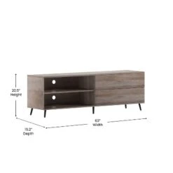 Flash Furniture Nelson 65" Mid Century Modern TV Stand For Up To 60" TV's With Adjustable Shelf And Storage Drawers -Flash Furniture GUEST 4bfa500b 689a 4dcd beef 5aba4a4d647c