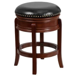 Flash Furniture 24'' High Backless Wood Counter Height Stool With Carved Apron And LeatherSoftSoft Swivel Seat 20 Flash Furniture 24'' High Backless Wood Counter Height Stool With Carved Apron And LeatherSoftSoft Swivel Seat -Flash Furniture GUEST 4c4db986 990b 4fc1 82d3 d2f5a2cb9594