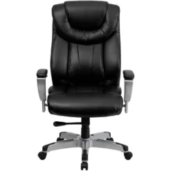 Big & Tall 400 Lb. Rated High Back LeatherSoft Executive Ergonomic Office Chair With Arms Silver/Black Leather - Flash Furniture 5 Big & Tall 400 Lb. Rated High Back LeatherSoft Executive Ergonomic Office Chair With Arms Silver/Black Leather - Flash Furniture -Flash Furniture GUEST 4c646113 9066 4bff bf6b bbdeb737b962