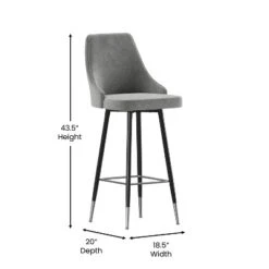 Flash Furniture Shelly Set Of 2 Commercial LeatherSoft Bar Height Stools With Solid Black Metal Frames And Chrome Accented Feet And Footrests -Flash Furniture GUEST 4d0e4cce f79e 4726 8470 2ec828ec4e5f