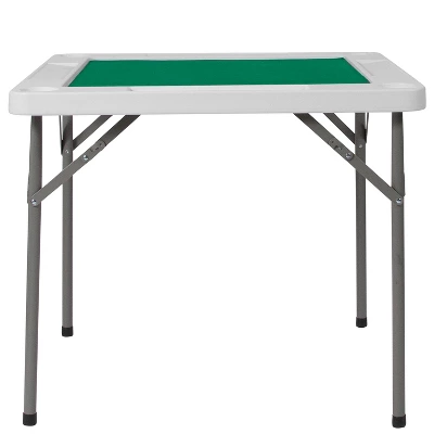 Flash Furniture 34.5" Square 4-Player Folding Card Game Table With Green Playing Surface And Cup Holders 8 Flash Furniture 34.5" Square 4-Player Folding Card Game Table With Green Playing Surface And Cup Holders - Image 8