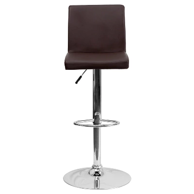 Flash Furniture Contemporary Vinyl Adjustable Height Barstool With Panel Back And Chrome Base 4 Flash Furniture Contemporary Vinyl Adjustable Height Barstool With Panel Back And Chrome Base - Image 4