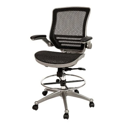 Flash Furniture Mid-Back Transparent Mesh Drafting Chair With Flip-Up Arms 15 Flash Furniture Mid-Back Transparent Mesh Drafting Chair With Flip-Up Arms - Image 15