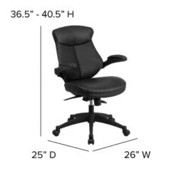 Flash Furniture Kale Mid-Back Black LeatherSoft Executive Swivel Ergonomic Office Chair With Back Angle Adjustment And Flip-Up Arms 11 Flash Furniture Kale Mid-Back Black LeatherSoft Executive Swivel Ergonomic Office Chair With Back Angle Adjustment And Flip-Up Arms -Flash Furniture GUEST 4df1699c ad0e 44c8 b6b9 dc5c4034282e