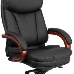 Flash Furniture High Back Black LeatherSoft Executive Ergonomic Office Chair With Synchro-Tilt Mechanism, Mahogany Wood Base And Arms -Flash Furniture GUEST 4ed9389b f5ad 4314 88cd e33747e05254