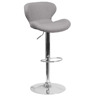 Flash Furniture Contemporary Adjustable Height Barstool With Curved Back And Chrome Base 14 Flash Furniture Contemporary Adjustable Height Barstool With Curved Back And Chrome Base - Image 14