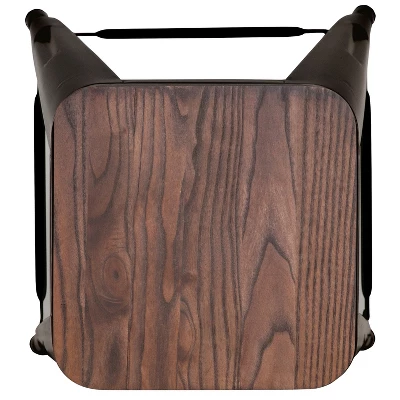 Flash Furniture 24" High Metal Counter-Height, Indoor Bar Stool With Wood Seat - Stackable Set Of 4 7 Flash Furniture 24" High Metal Counter-Height, Indoor Bar Stool With Wood Seat - Stackable Set Of 4 - Image 7