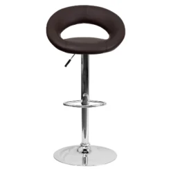 Flash Furniture Contemporary Vinyl Rounded Orbit-Style Back Adjustable Height Barstool With Chrome Base 18 Flash Furniture Contemporary Vinyl Rounded Orbit-Style Back Adjustable Height Barstool With Chrome Base -Flash Furniture GUEST 515c3458 4eca 4a72 aabf 3a9289a2677d