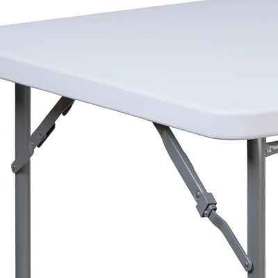 Flash Furniture 2.81-Foot Square Granite White Plastic Folding Table 3 Flash Furniture 2.81-Foot Square Granite White Plastic Folding Table - Image 3