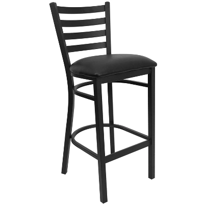 Flash Furniture Black Ladder Back Metal Restaurant Barstool 12 Flash Furniture Black Ladder Back Metal Restaurant Barstool - Image 12