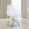 Flash Furniture Elon Series Ghost Chair With Gold Metal Base