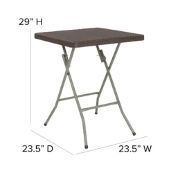 Flash Furniture 1.95-Foot Square Brown Rattan Plastic Folding Table 11 Flash Furniture 1.95-Foot Square Brown Rattan Plastic Folding Table -Flash Furniture GUEST 530c686d 815a 443f 98b8 b77aada818f5