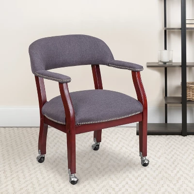 Flash Furniture Conference Chair With Accent Nail Trim And Casters 1 Flash Furniture Conference Chair With Accent Nail Trim And Casters