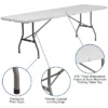 Flash Furniture 8' Bi-Fold Granite White Plastic Event/Training Folding Table Set With 10 Folding Chairs