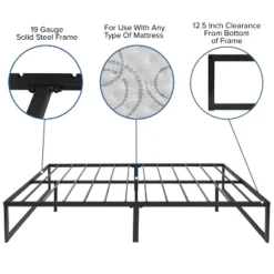 Flash Furniture 14 Inch Metal Platform Bed Frame With 10 Inch Pocket Spring Mattress In A Box (No Box Spring Required) 16 Flash Furniture 14 Inch Metal Platform Bed Frame With 10 Inch Pocket Spring Mattress In A Box (No Box Spring Required) -Flash Furniture GUEST 53f7f33c 0493 40e9 8956 7a6dd752b024