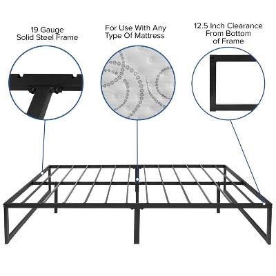 Flash Furniture 14 Inch Metal Platform Bed Frame With 10 Inch Pocket Spring Mattress In A Box (No Box Spring Required) 4 Flash Furniture 14 Inch Metal Platform Bed Frame With 10 Inch Pocket Spring Mattress In A Box (No Box Spring Required) - Image 4