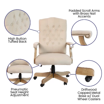 Flash Furniture Martha Washington Executive Swivel Office Chair With Arms 2 Flash Furniture Martha Washington Executive Swivel Office Chair With Arms - Image 2
