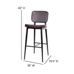 Flash Furniture Kenzie Commercial Grade Mid-Back Barstools - LeatherSoft Upholstery - Iron Frame With Integrated Footrest - Set Of 2 18 Flash Furniture Kenzie Commercial Grade Mid-Back Barstools - LeatherSoft Upholstery - Iron Frame With Integrated Footrest - Set Of 2 -Flash Furniture GUEST 54701d3e 4917 4eb9 ba59 c308aaeea865