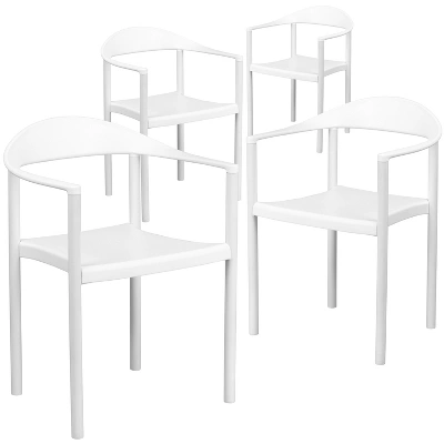 Flash Furniture 4 Pack HERCULES Series 1000 Lb. Capacity Plastic Cafe Stack Chair 3 Flash Furniture 4 Pack HERCULES Series 1000 Lb. Capacity Plastic Cafe Stack Chair - Image 3