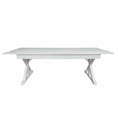 Flash Furniture HERCULES 8' X 40" Rectangular Solid Pine Folding Farm Table With X Legs 3 Flash Furniture HERCULES 8' X 40" Rectangular Solid Pine Folding Farm Table With X Legs - Image 3